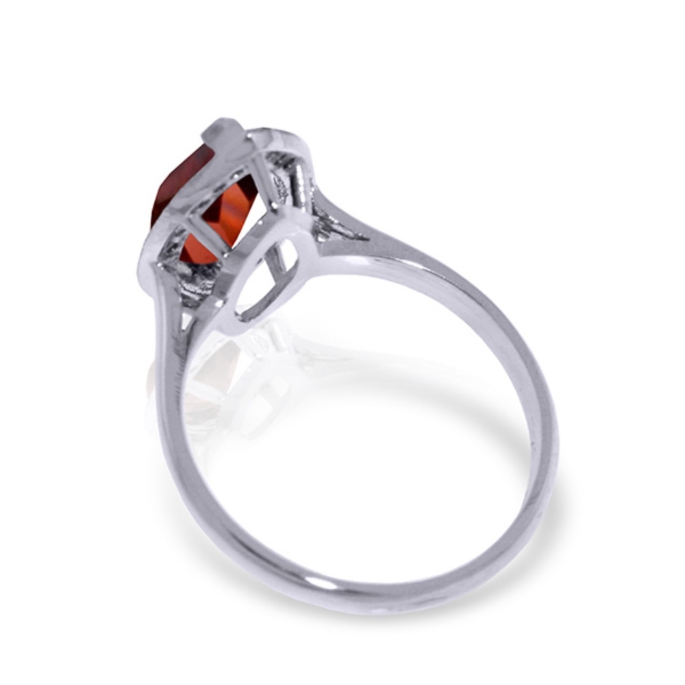 SOLID GOLD RING WITH DIAMONDS & MARQUIS GARNET - Picture 3 of 5